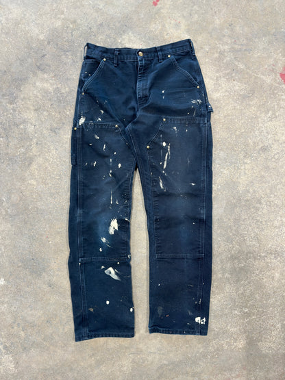 (31x32) 90s Carhartt Black Double Knee Work Pants