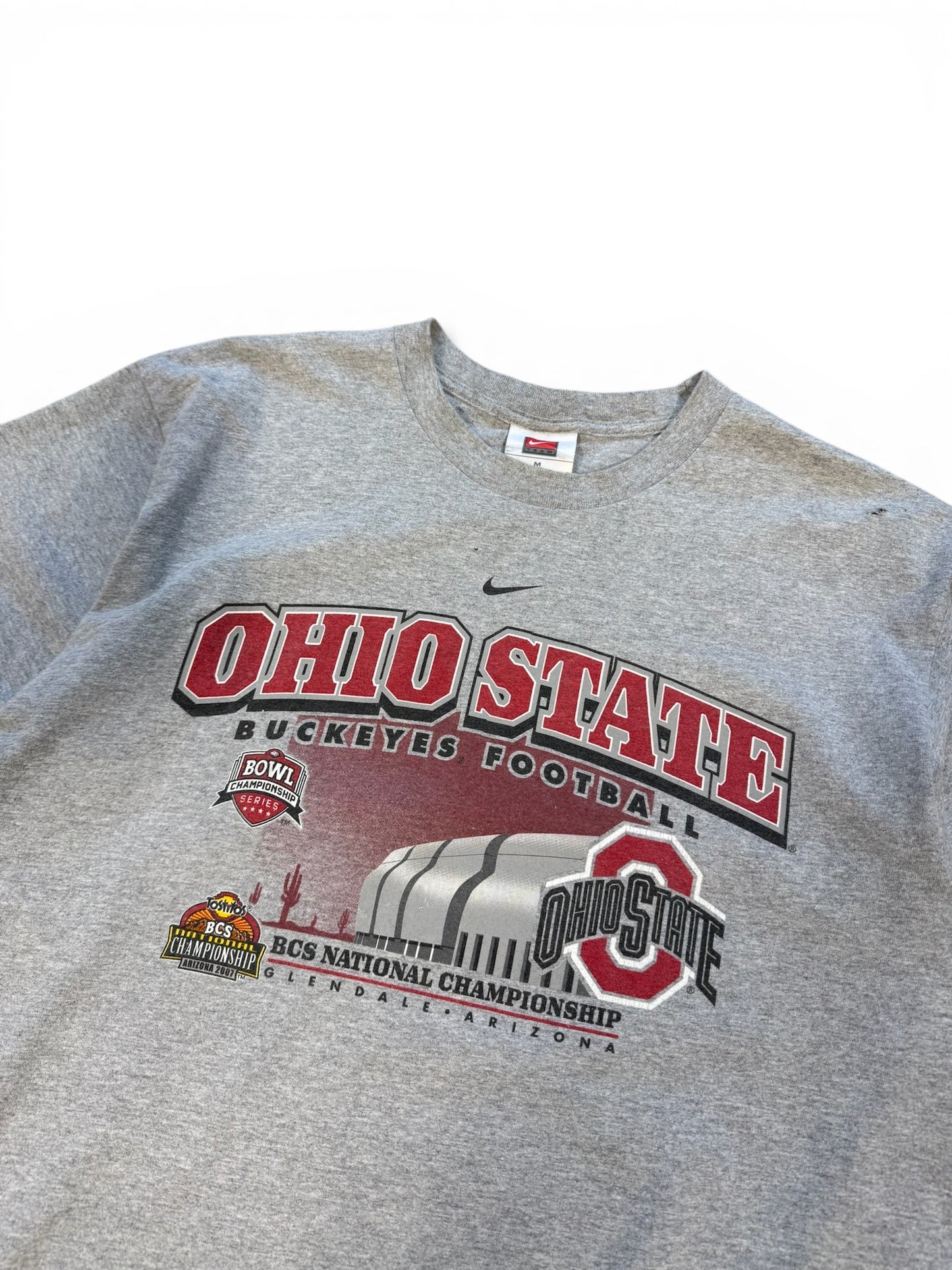 (M) 2007 Nike Ohio State Buckeyes Football Grey T-Shirt