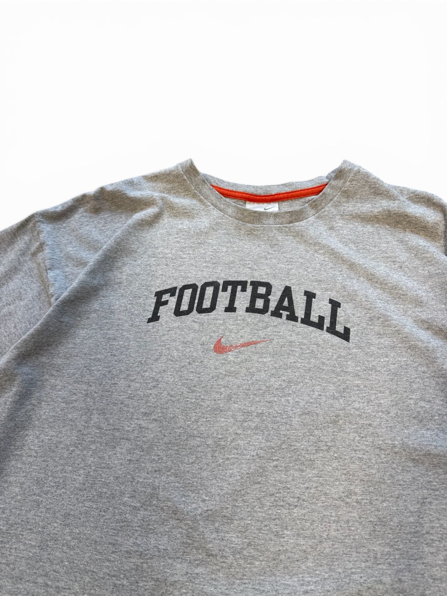 (XL) Vintage 00s Nike Football Graphic Grey T-Shirt