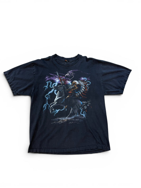 (L) 90s Rock Eagle Lightning Faded T-Shirt