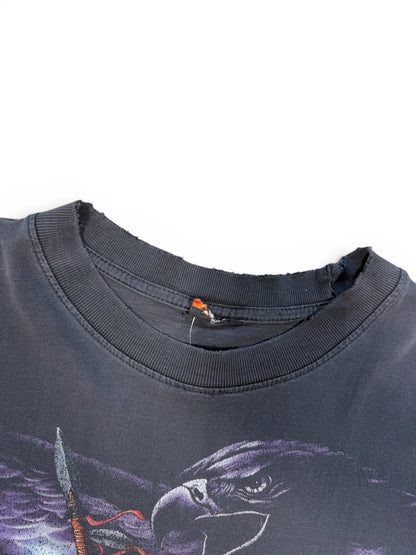 (L) 90s Rock Eagle Lightning Faded T-Shirt