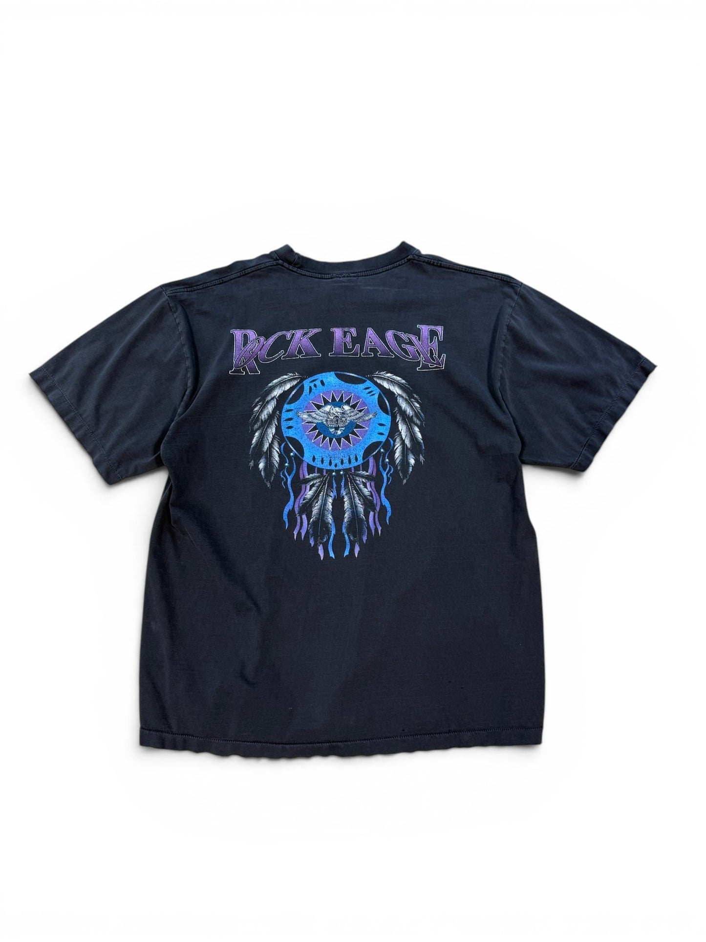 (L) 90s Rock Eagle Lightning Faded T-Shirt