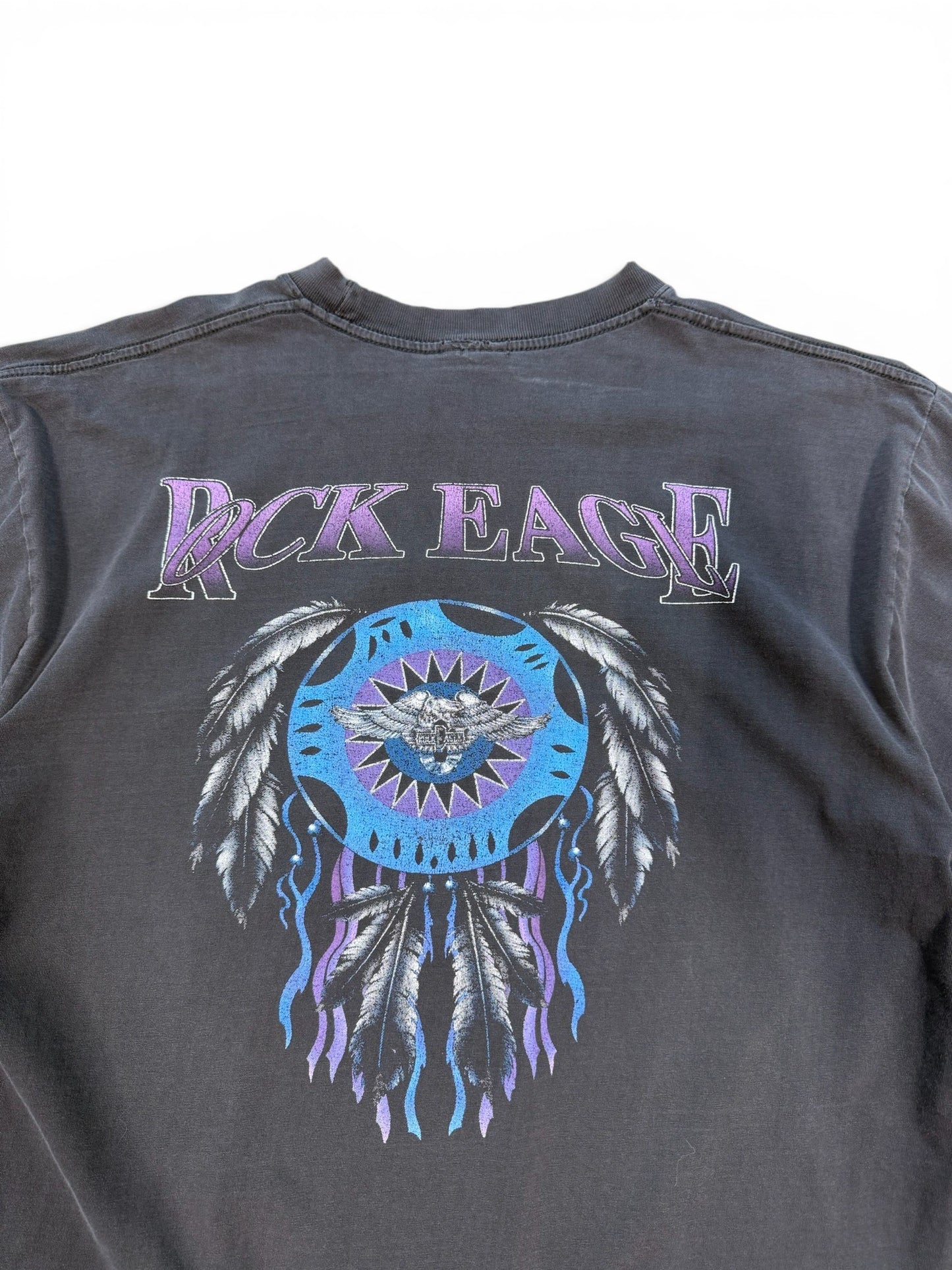 (L) 90s Rock Eagle Lightning Faded T-Shirt