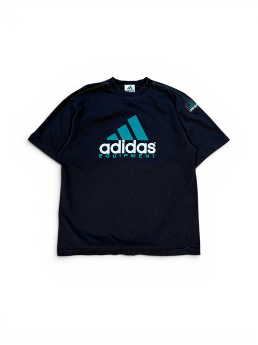 (L) 90s Adidas Equipment Patch Black T-Shirt