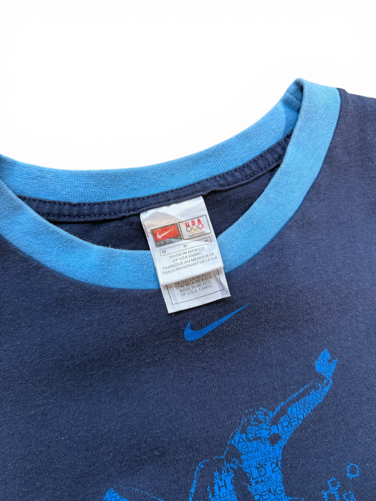 (M) 2006 Nike Torino Olympics Ringer Blue T-Shirt