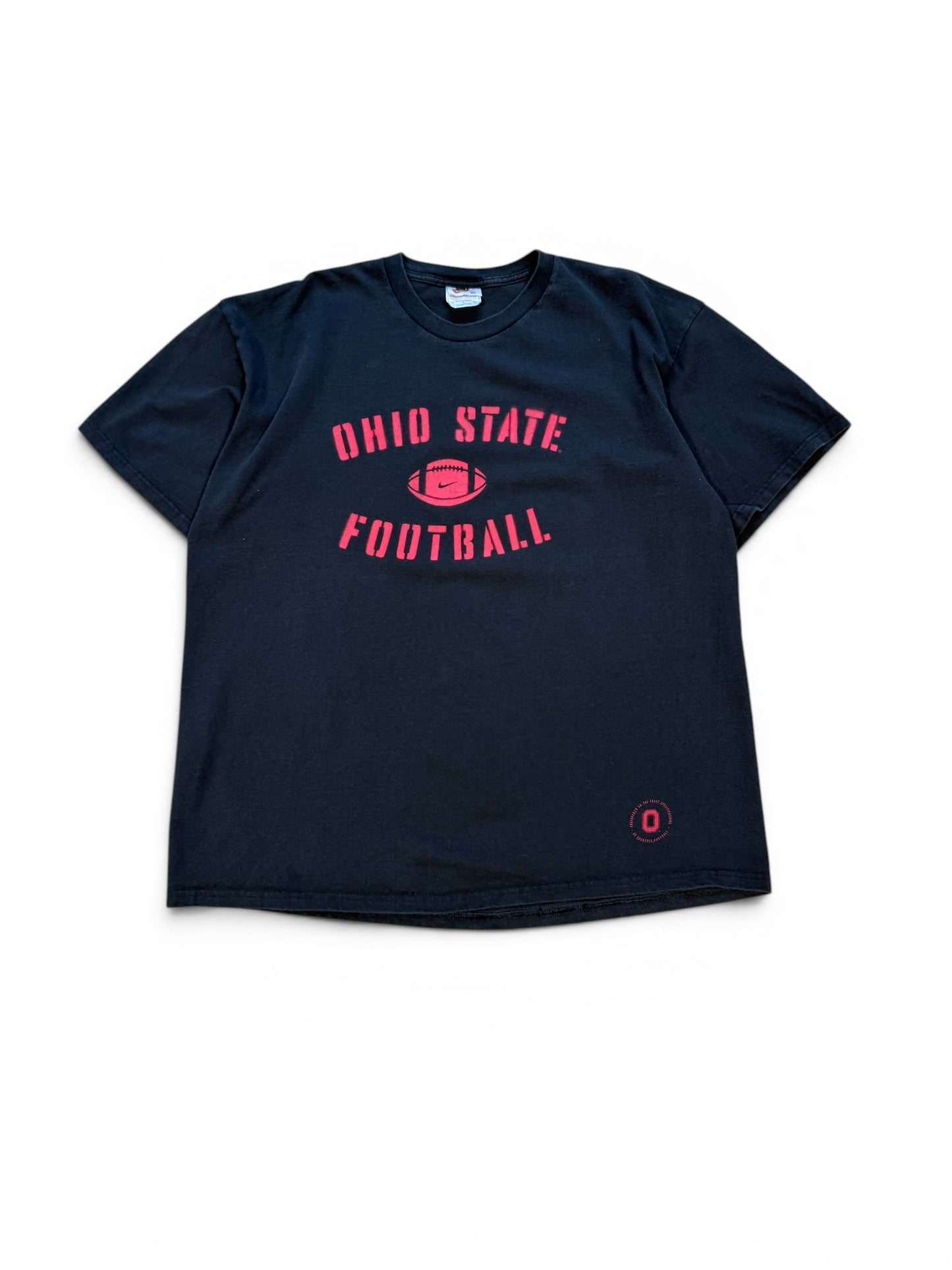 (XL) 00s Nike Ohio State Football Spray Paint Black T-Shirt