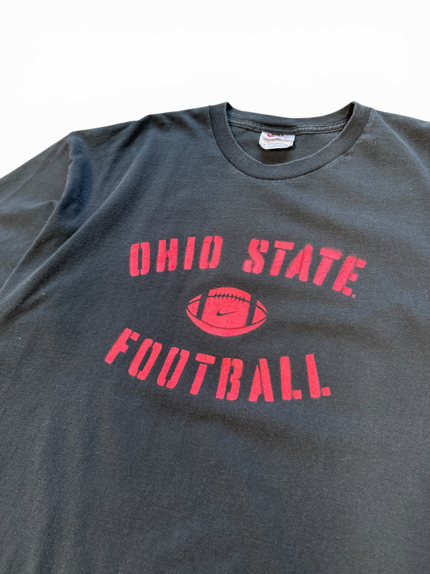 (XL) 00s Nike Ohio State Football Spray Paint Black T-Shirt
