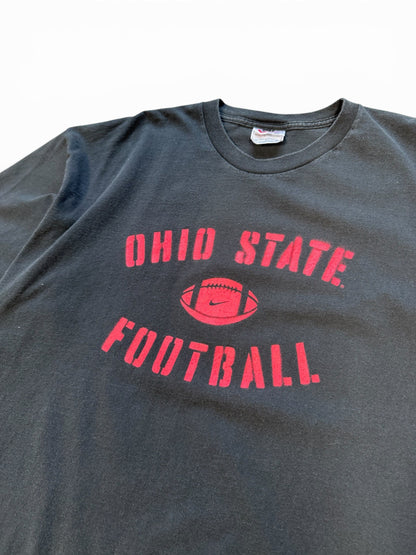 (XL) 00s Nike Ohio State Football Spray Paint Black T-Shirt