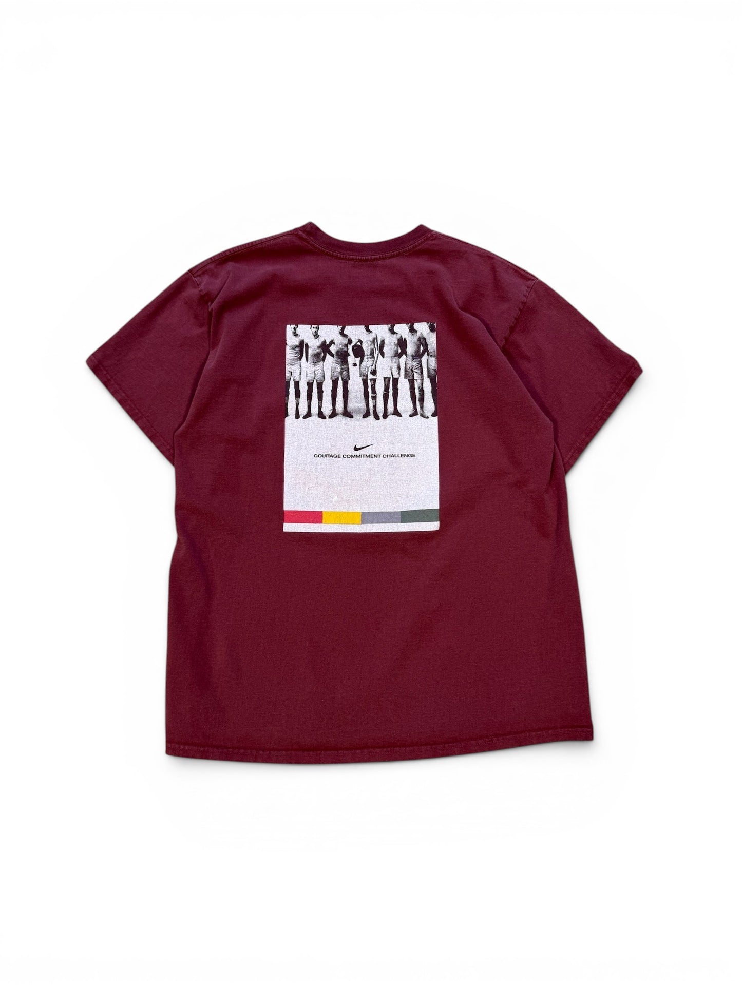 (L) 90s Nike Courage Commitment Challenge Burgundy T-Shirt