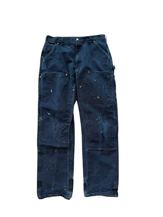 (34x33) Vintage 90s Carhartt Black Double Knees
