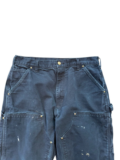 (34x33) Vintage 90s Carhartt Black Double Knees