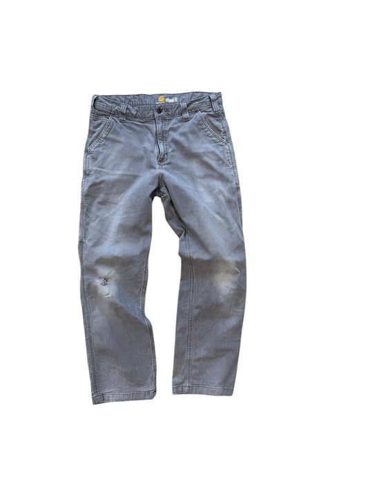 (34 Waist) 00s Carhartt Faded Grey Work Pants