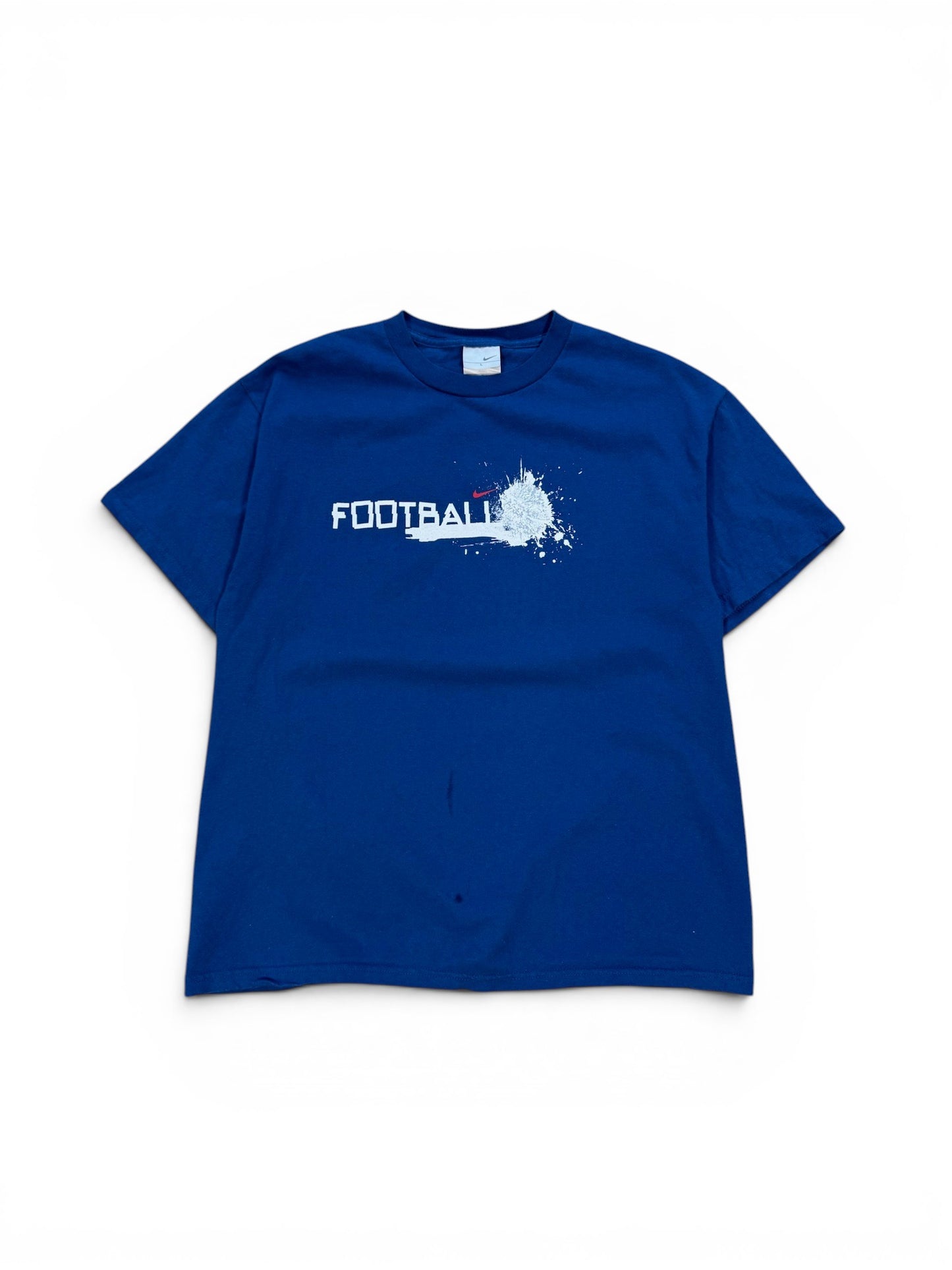 (L) 00s Nike Football Graphic Blue T-Shirt