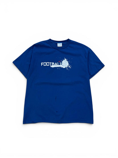 (L) 00s Nike Football Graphic Blue T-Shirt