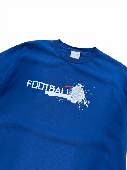 (L) 00s Nike Football Graphic Blue T-Shirt