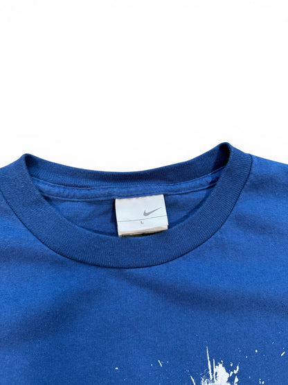 (L) 00s Nike Football Graphic Blue T-Shirt