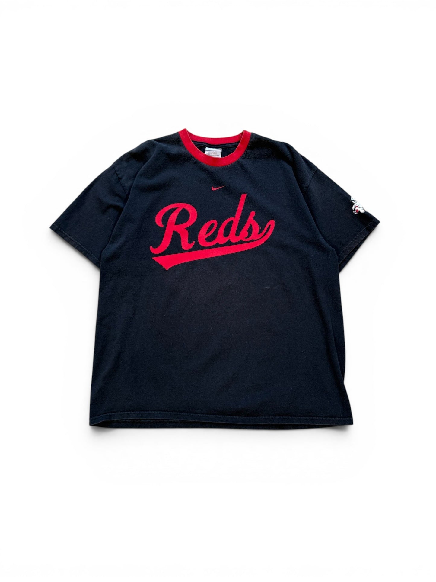 (XL) 00s Nike Reds Baseball Black T-Shirt