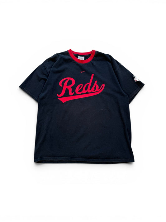 (XL) 00s Nike Reds Baseball Black T-Shirt