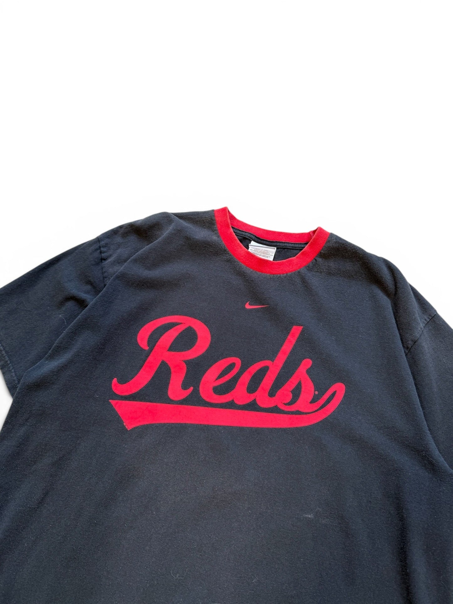 (XL) 00s Nike Reds Baseball Black T-Shirt
