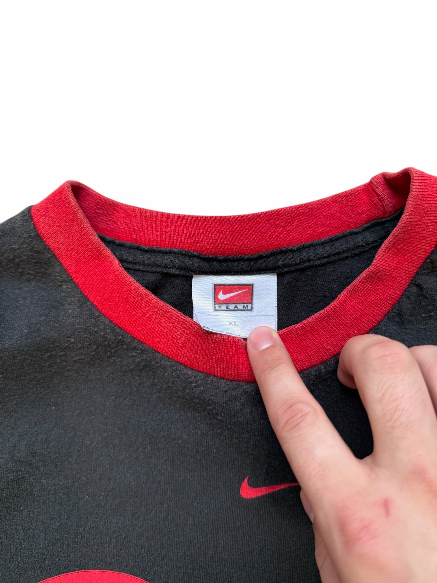 (XL) 00s Nike Reds Baseball Black T-Shirt