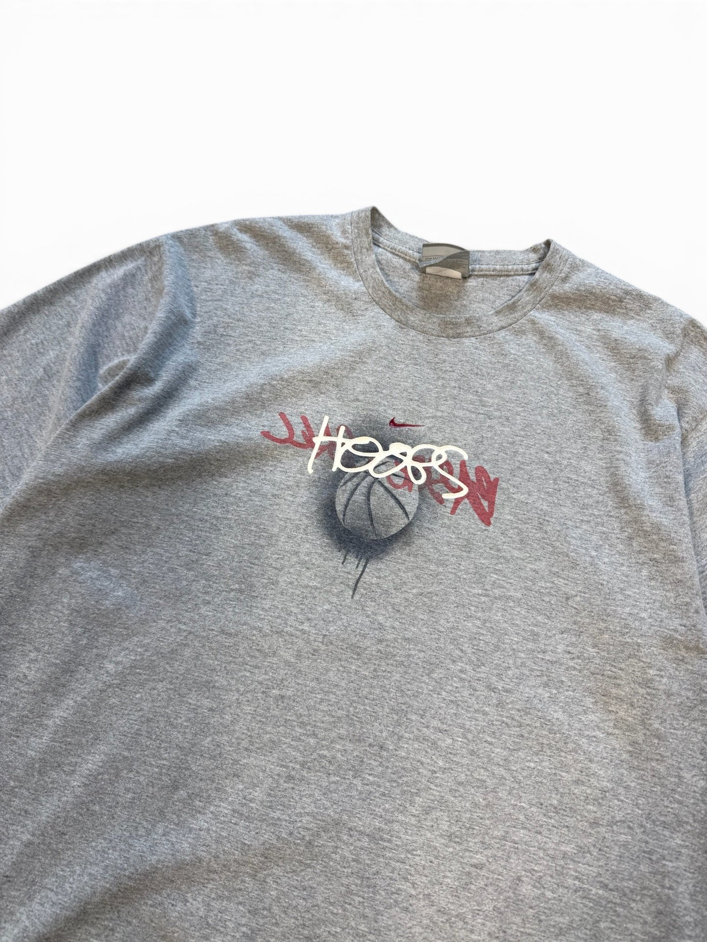 (M) 00s Nike Hoops Graphic Grey T-Shirt