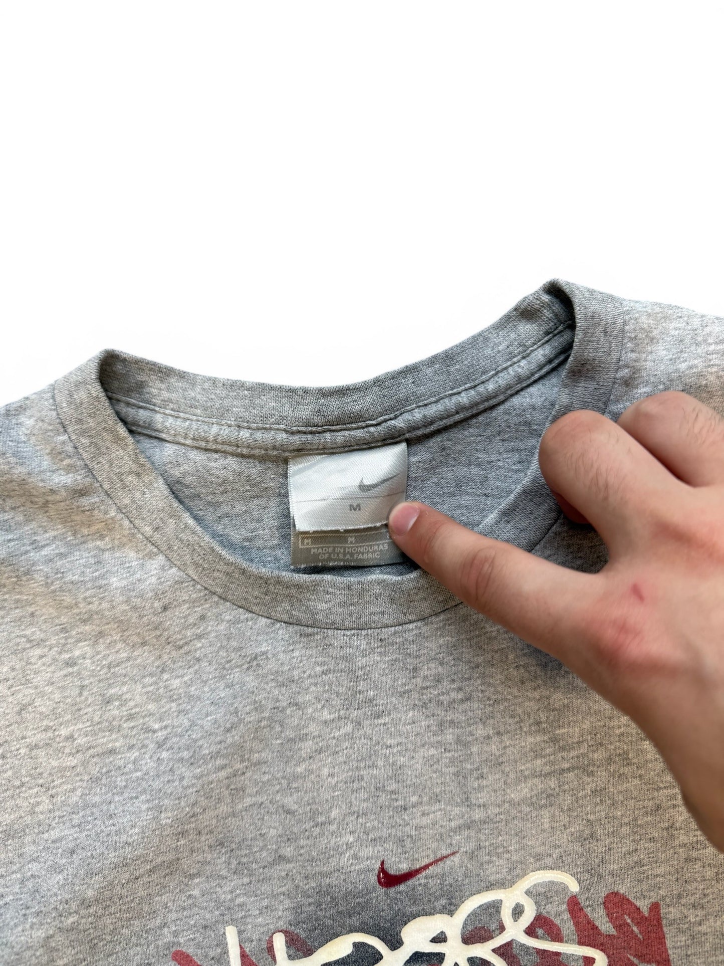 (M) 00s Nike Hoops Graphic Grey T-Shirt