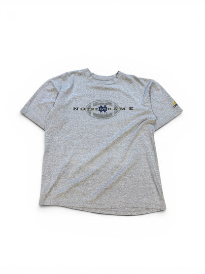 (L) 00s Adidas Notre Dame Irish Grey T-Shirt