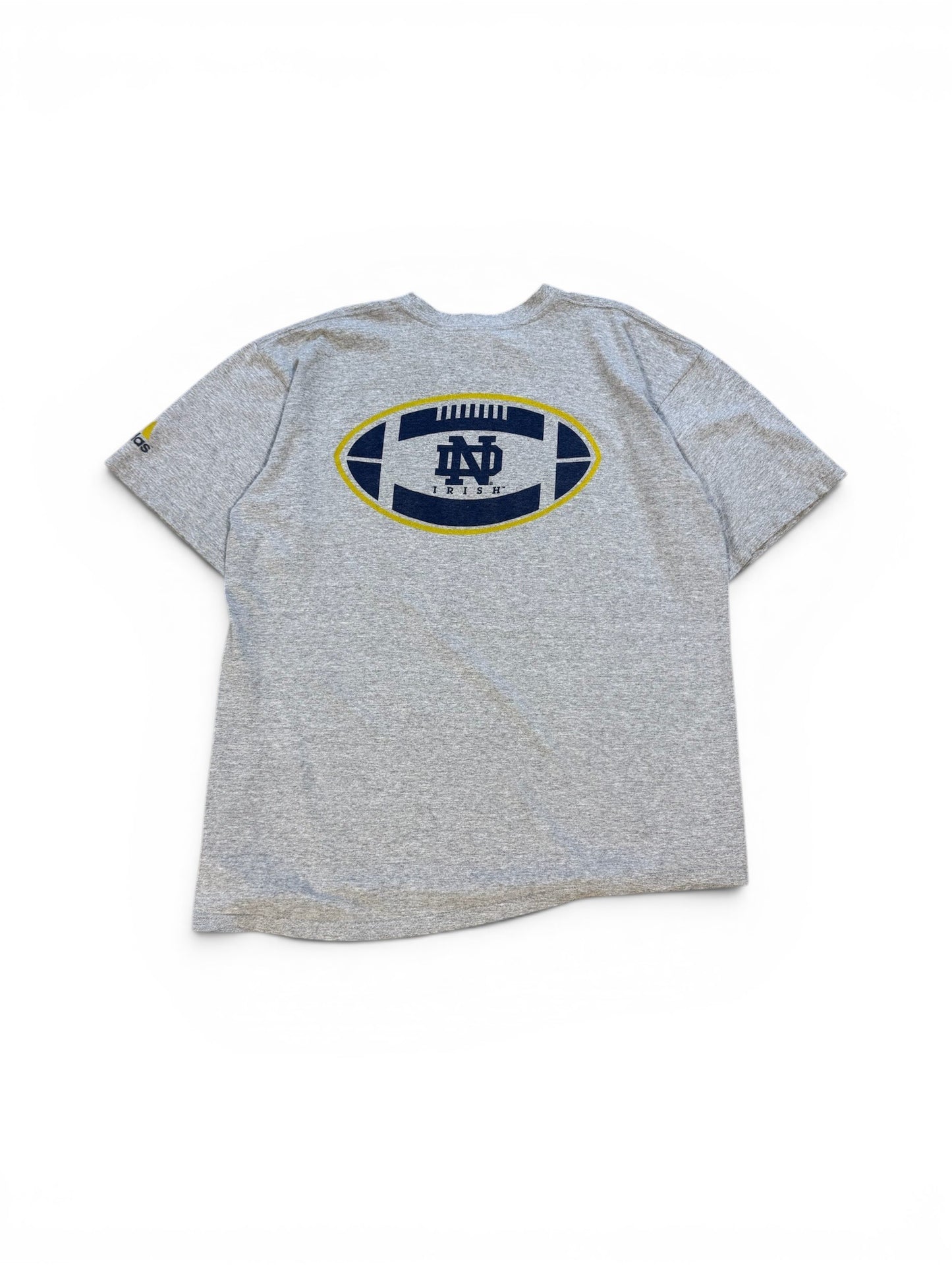 (L) 00s Adidas Notre Dame Irish Grey T-Shirt