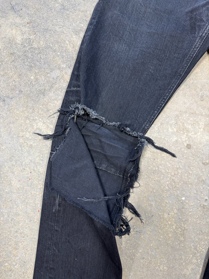 Fear Of God Mainline Distressed Denim Black Sz 34 Waist