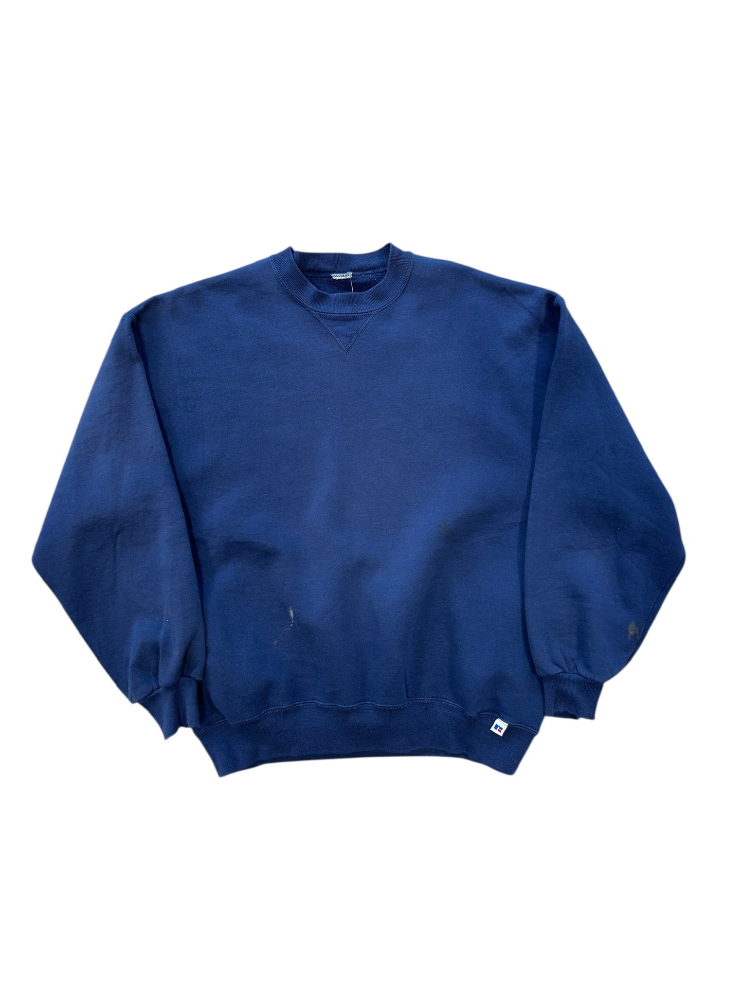 (L) Vtg Russell Athletics Navy Crewneck