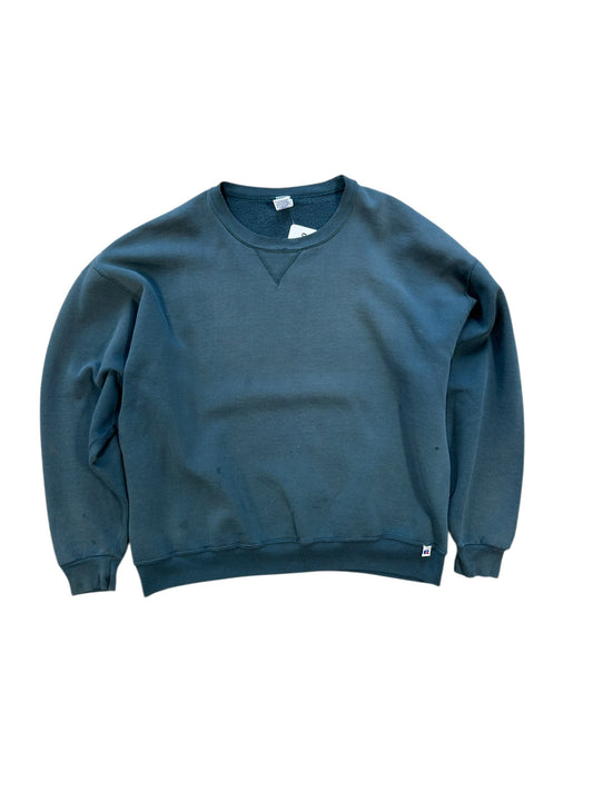(XXL) Vtg Russell Athletic Blank Dark Green Crewneck