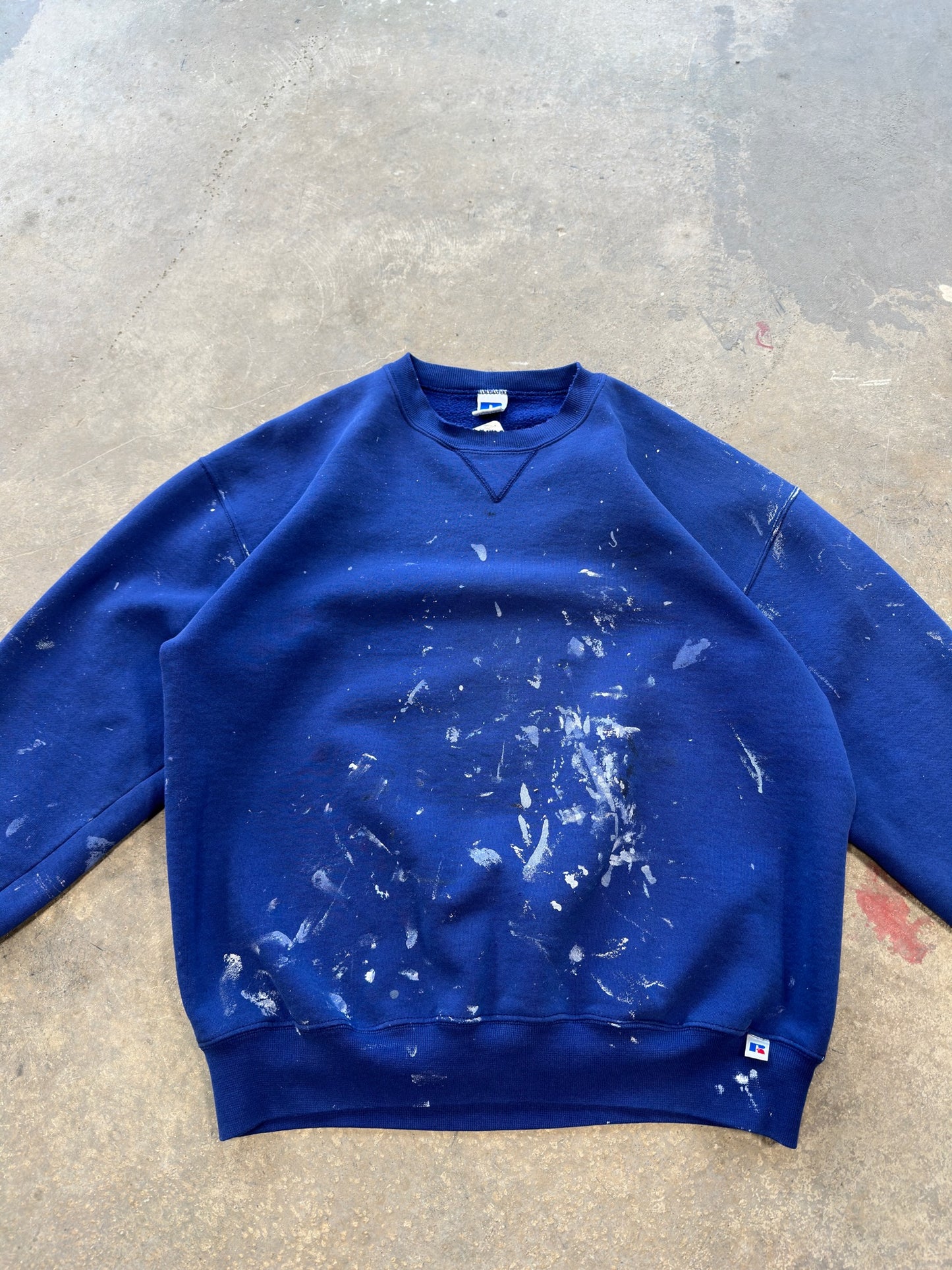 (XL) 90s Russell Athletics Painters Crewneck Blue