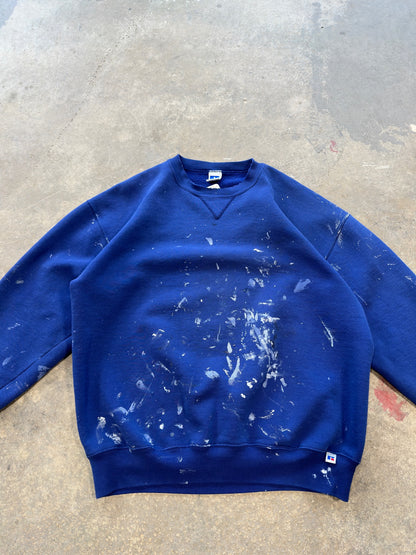 (XL) 90s Russell Athletics Painters Crewneck Blue