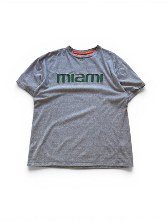 (XL) 00s Nike University Of Miami Grey T-Shirt