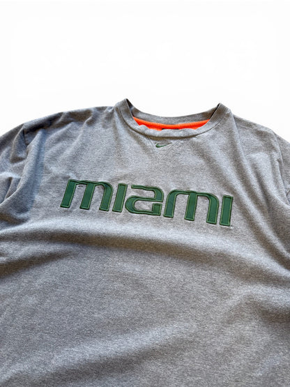 (XL) 00s Nike University Of Miami Grey T-Shirt