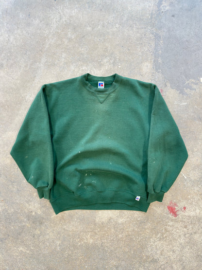 (XL) Vtg Russell Athletics Green Crewneck