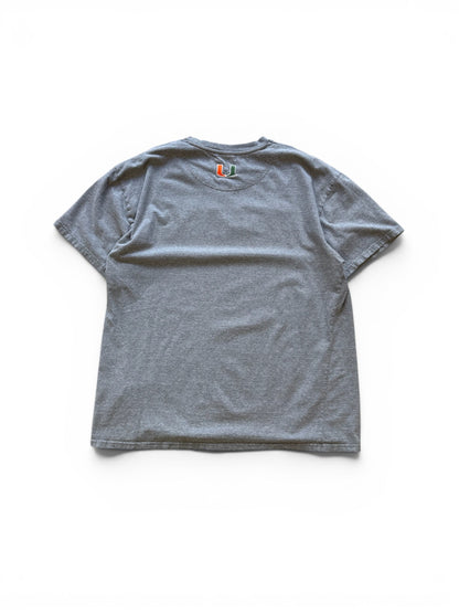 (XL) 00s Nike University Of Miami Grey T-Shirt