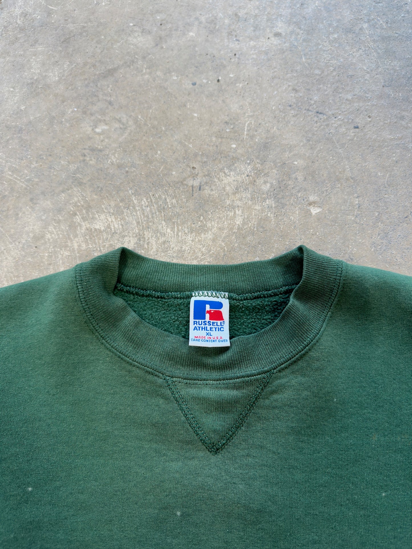 (XL) Vtg Russell Athletics Green Crewneck