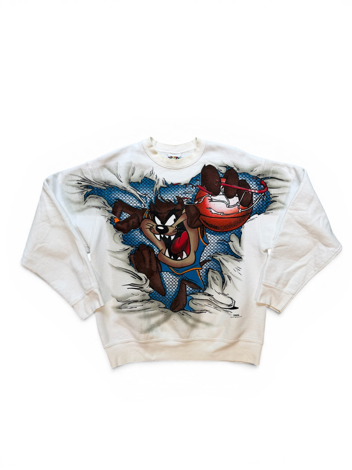 (M) Vintage 1996 Looney Tunes Taz Dunking Crewneck