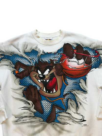 (M) Vintage 1996 Looney Tunes Taz Dunking Crewneck