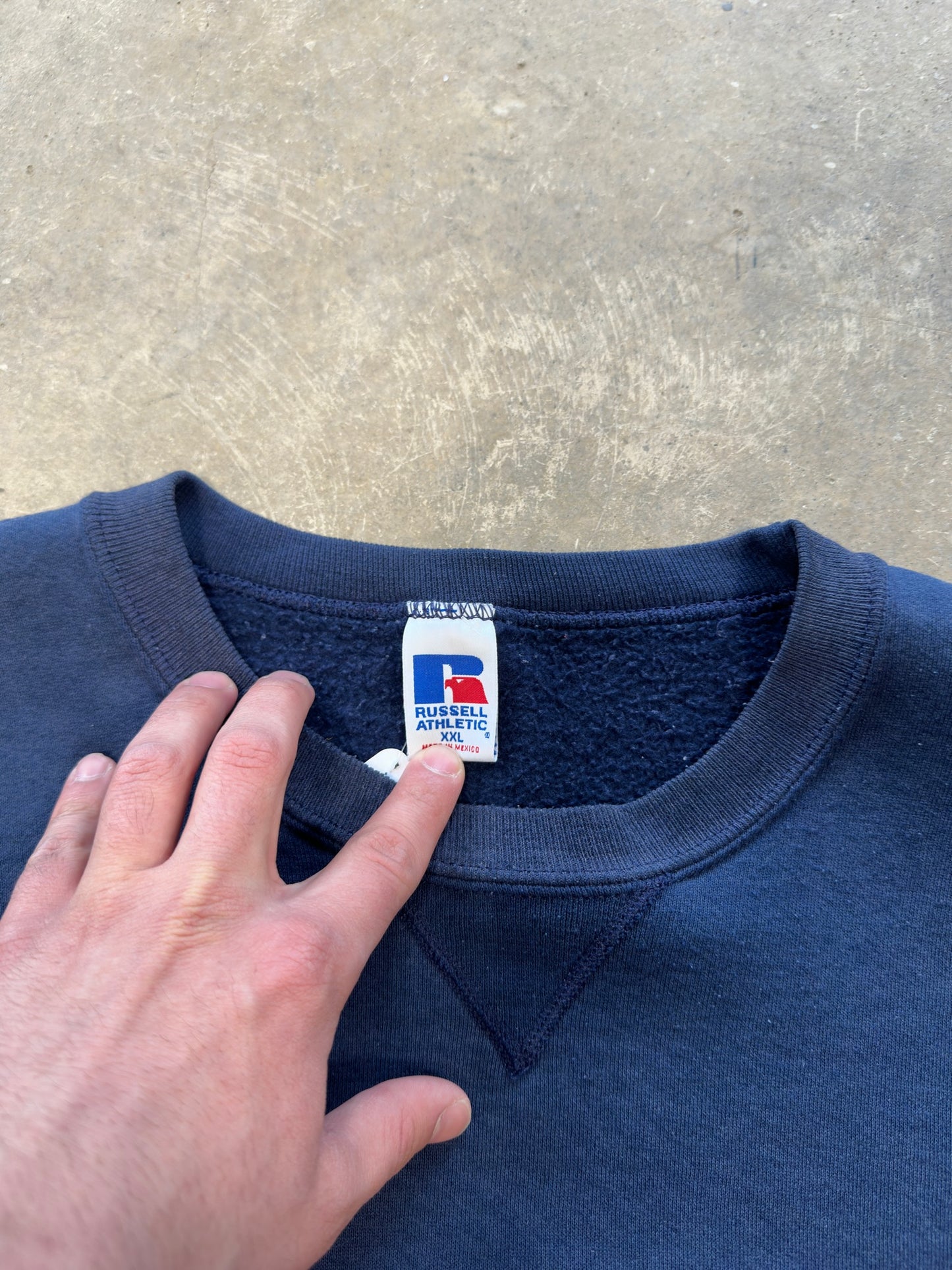 (XXL) Vtg Russell Athletics Navy Crewneck
