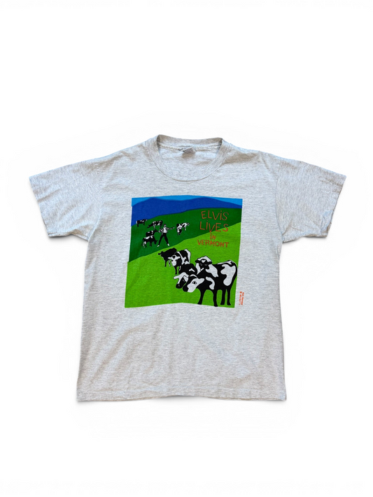 (L) Vintage 1992 Elvis Vermont Cows Tee