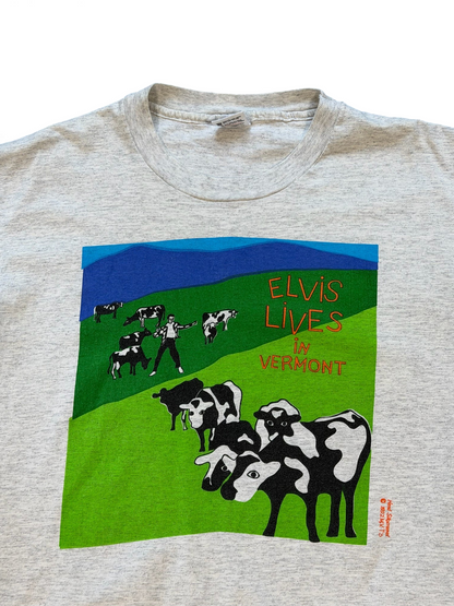 (L) Vintage 1992 Elvis Vermont Cows Tee