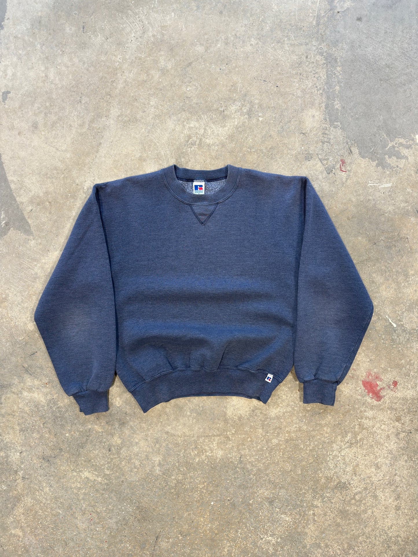 (M) Vtg Russell Athletics Faded Blue Crewneck