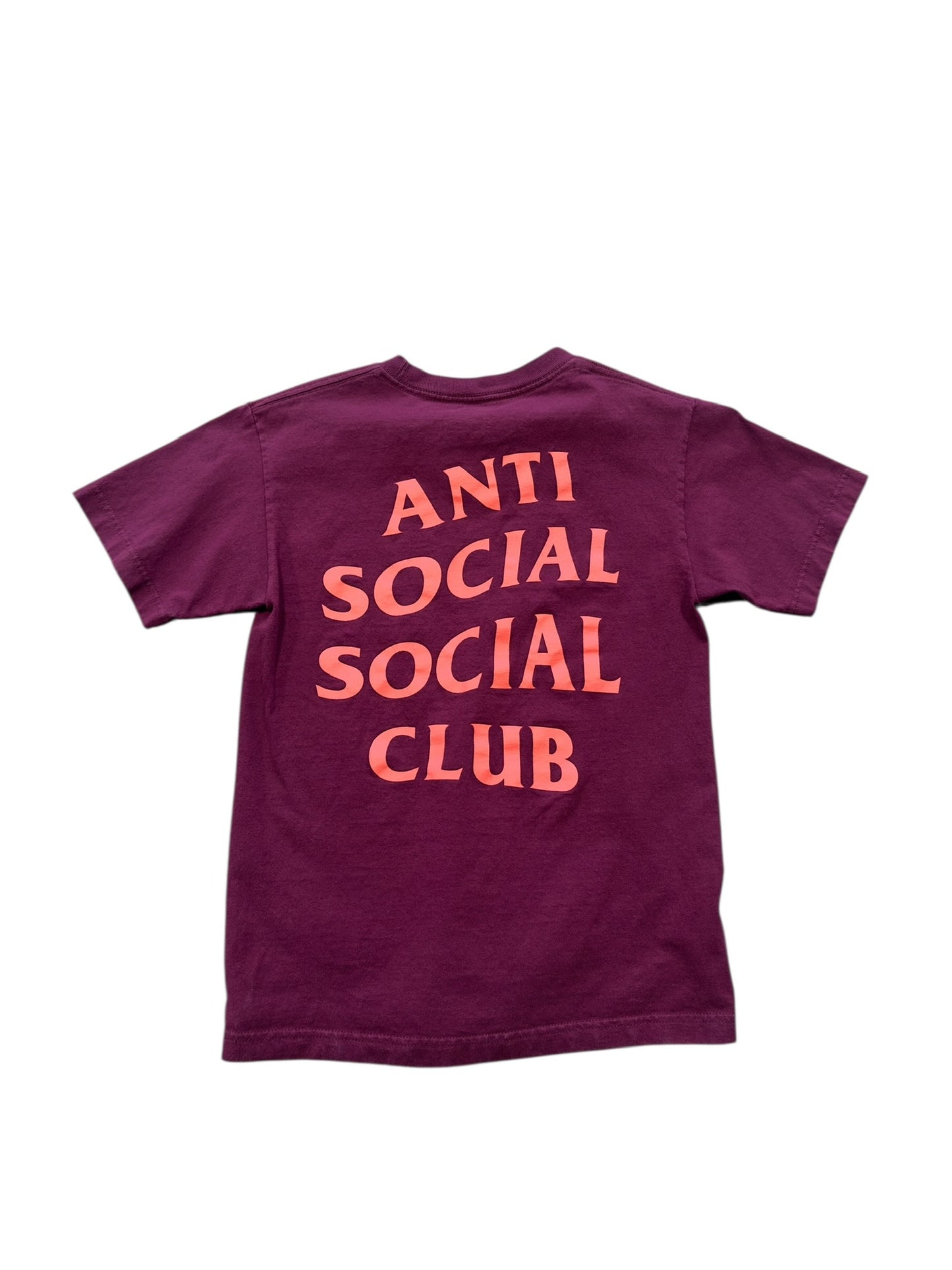 (S) Anti Social Social Club Burgundy T-Shirt