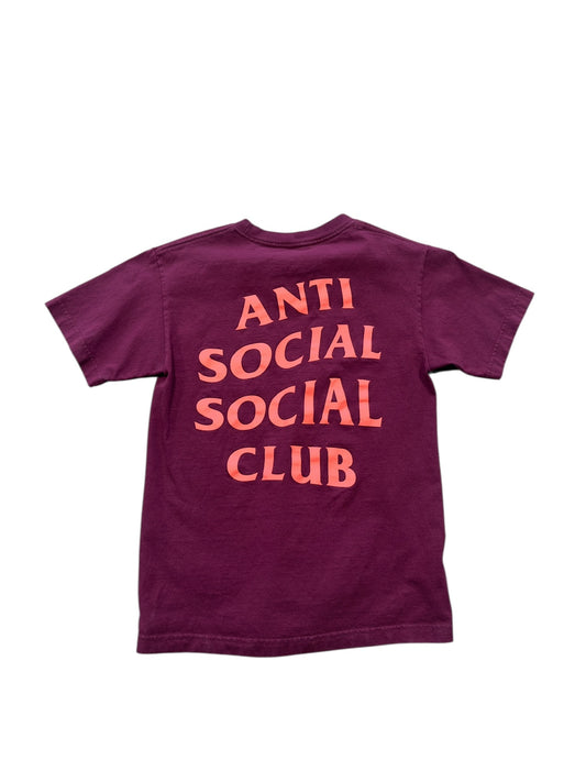 (S) Anti Social Social Club Burgundy T-Shirt