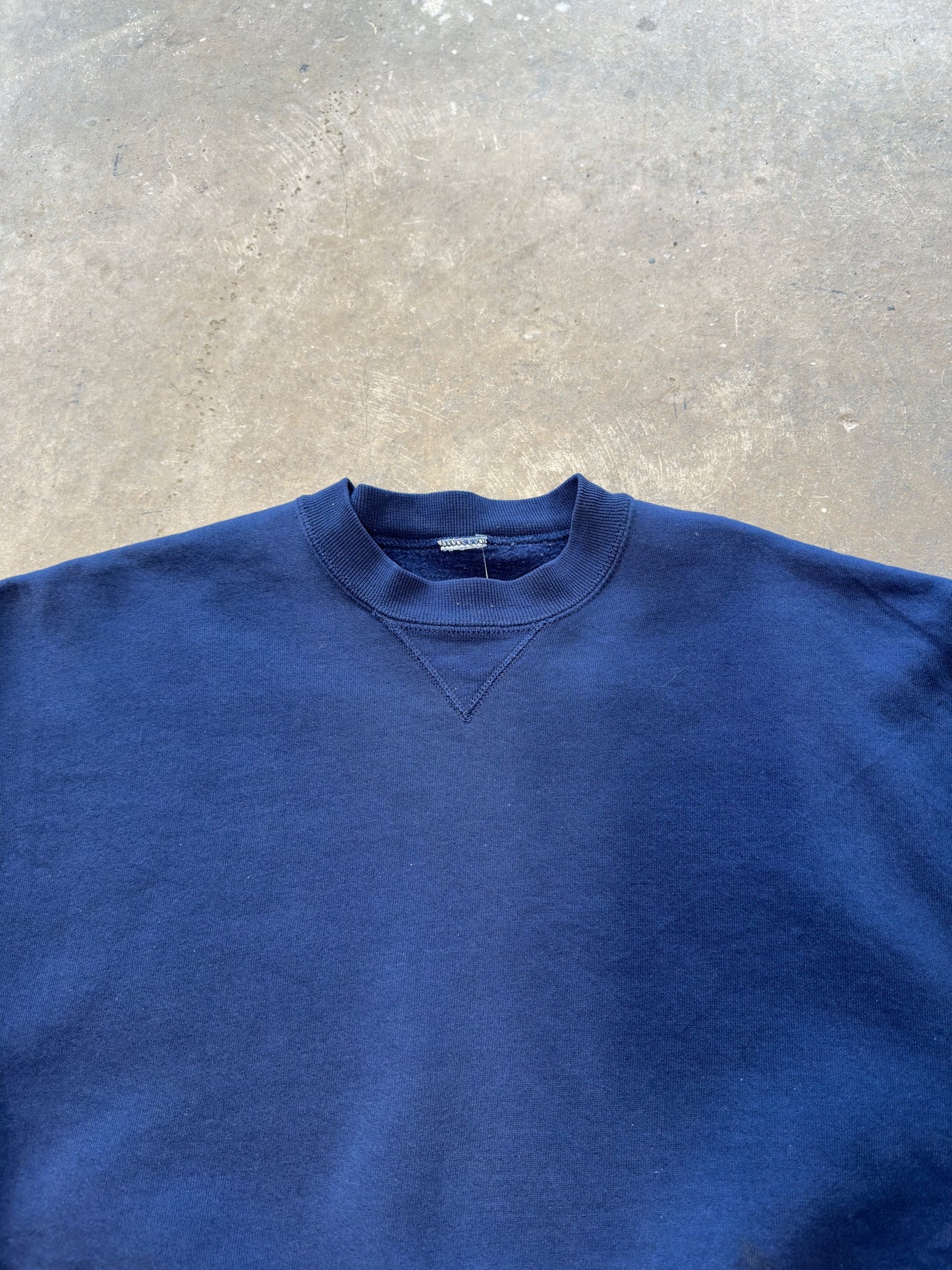 (L) Vtg Russell Athletics Navy Crewneck