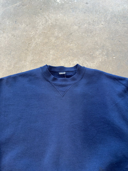(L) Vtg Russell Athletics Navy Crewneck