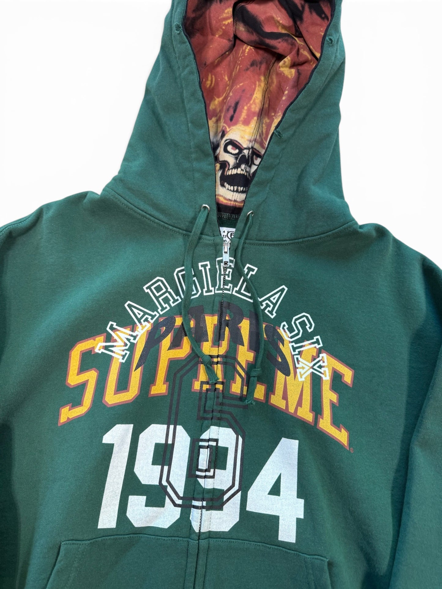 (L) Supreme MM6 Maison Margiela Skull Zip-Up Hoodie