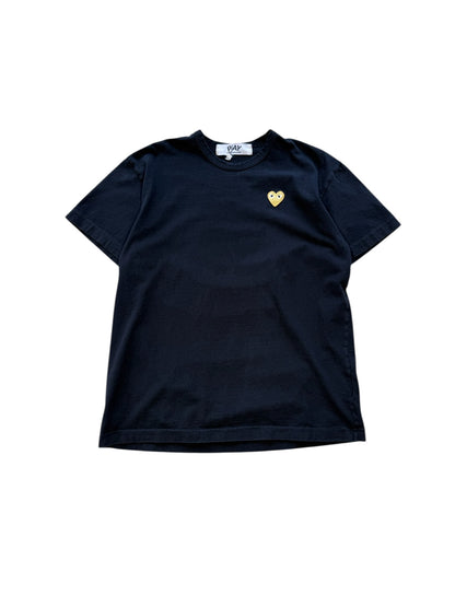 (XXL) CDG Gold Heart Black T-Shirt